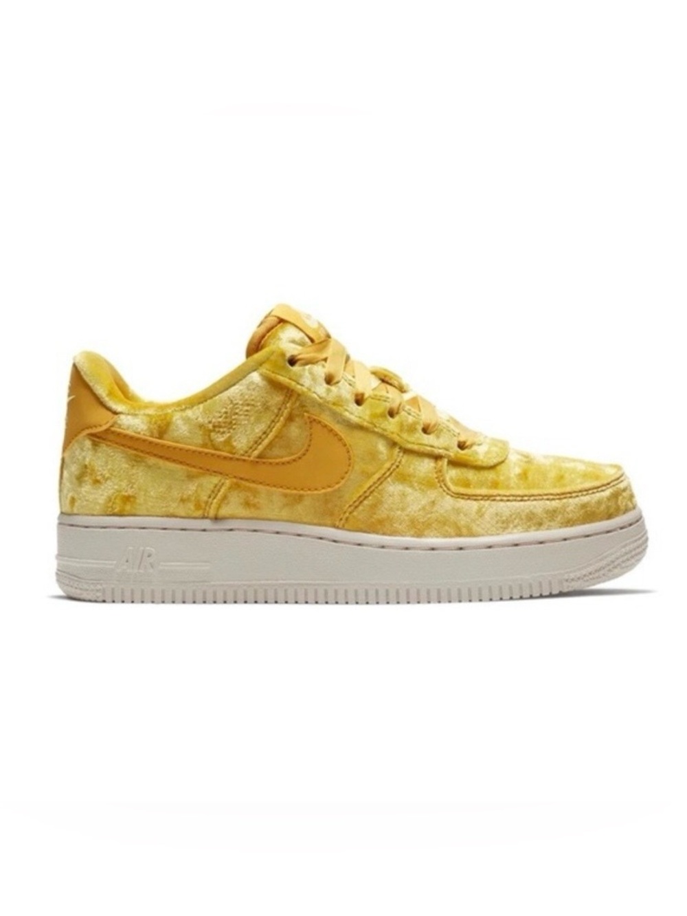 Nike Air Force 1 LV8 Mineral Gold Velvet Lace-up Low Top Sneakers Size 7.5